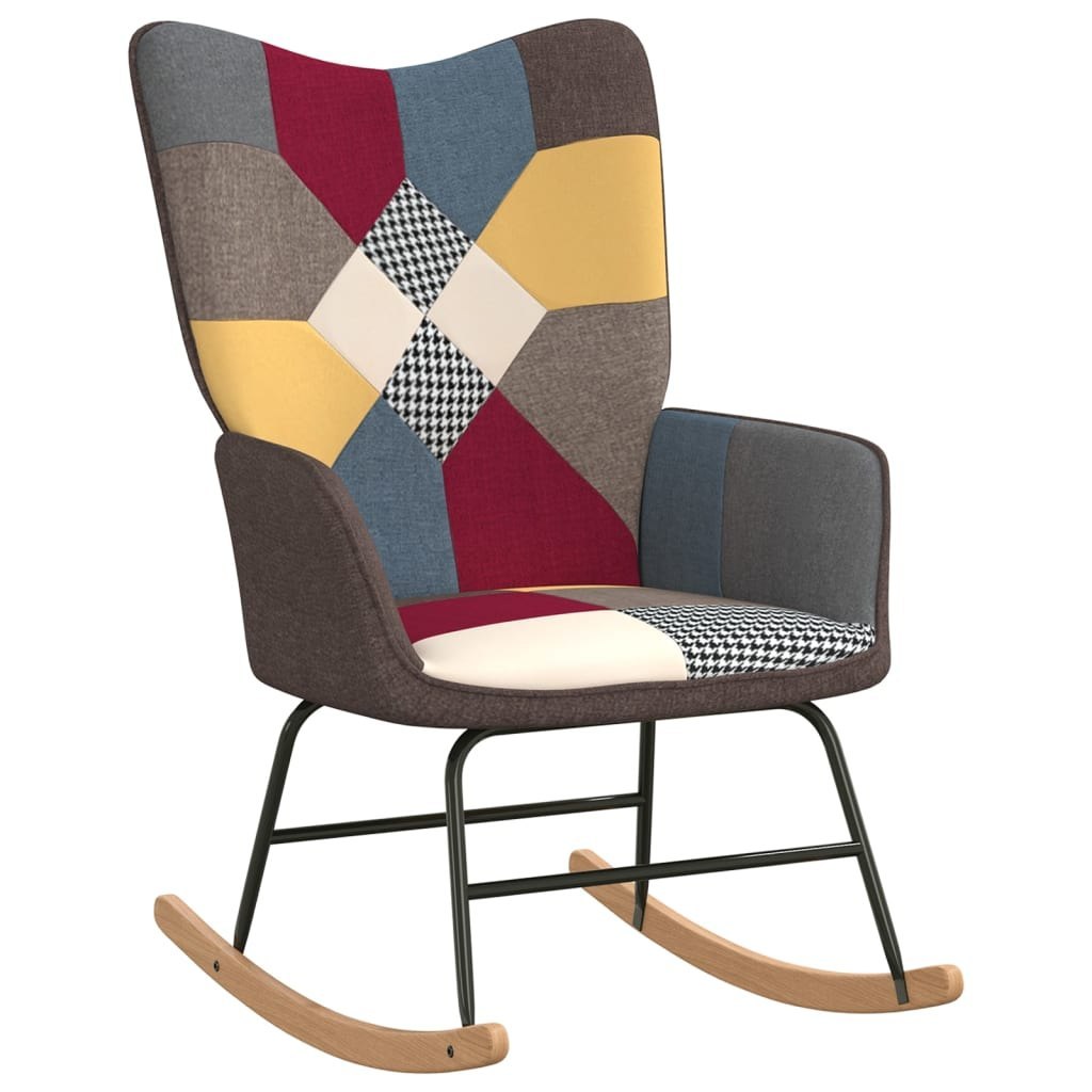 Fotel bujany, patchwork, tapicerowany tkaniną Lumarko!