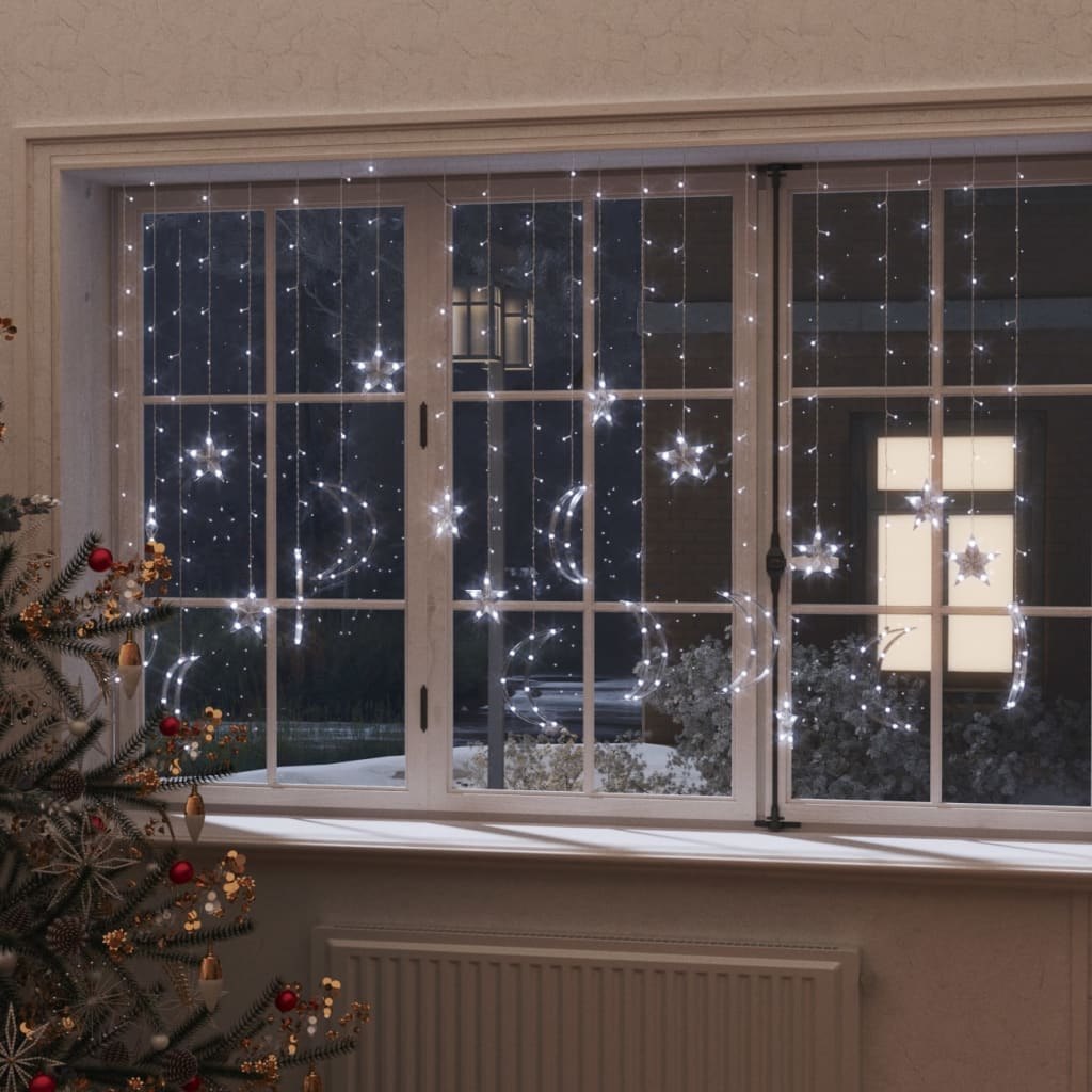 Lampki świąteczne z gwiazdkami i księżycami, na pilota, 345 LED Lumarko!