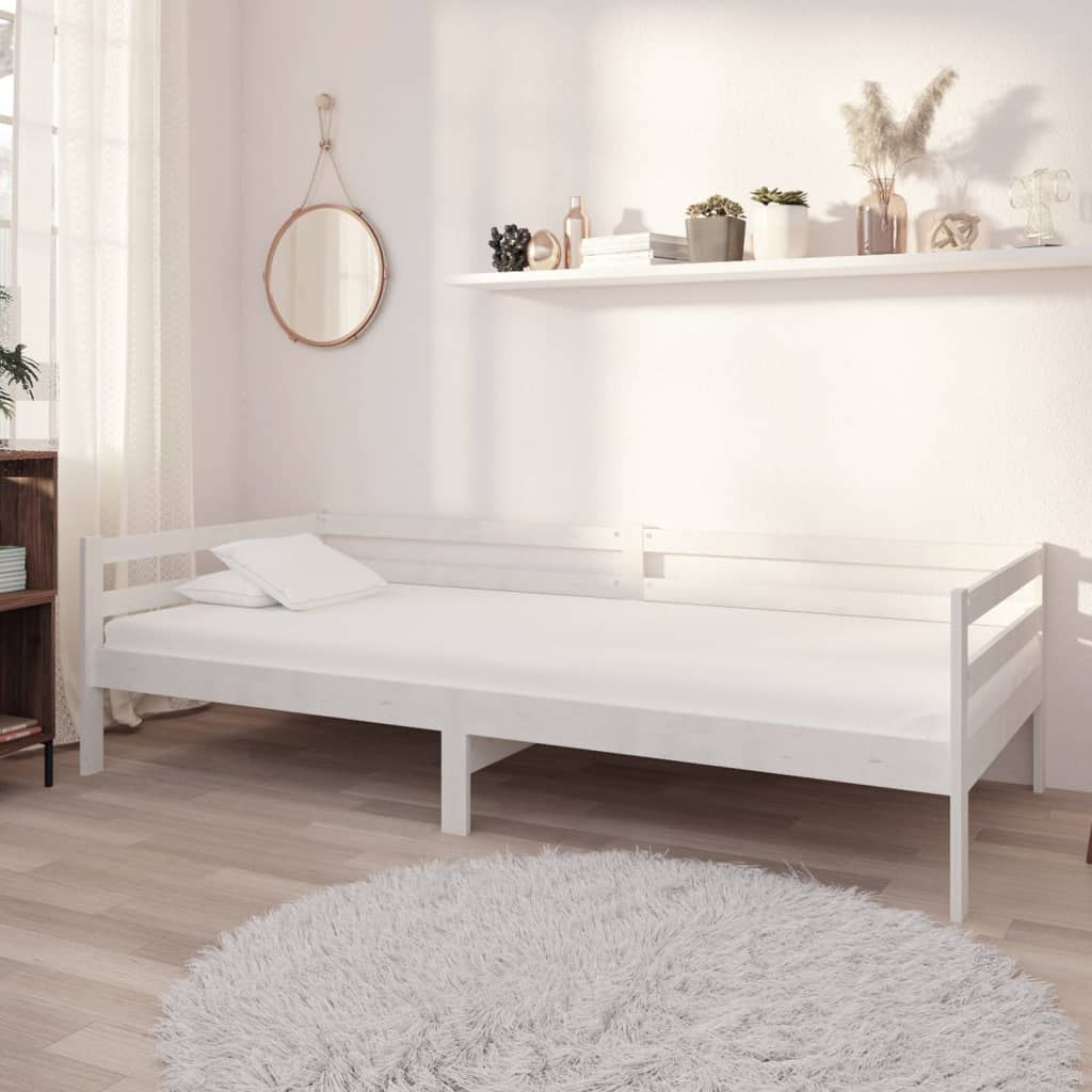 Łóżko dzienne z materacem, 90x200 cm, białe, drewno sosnowe  Lumarko!