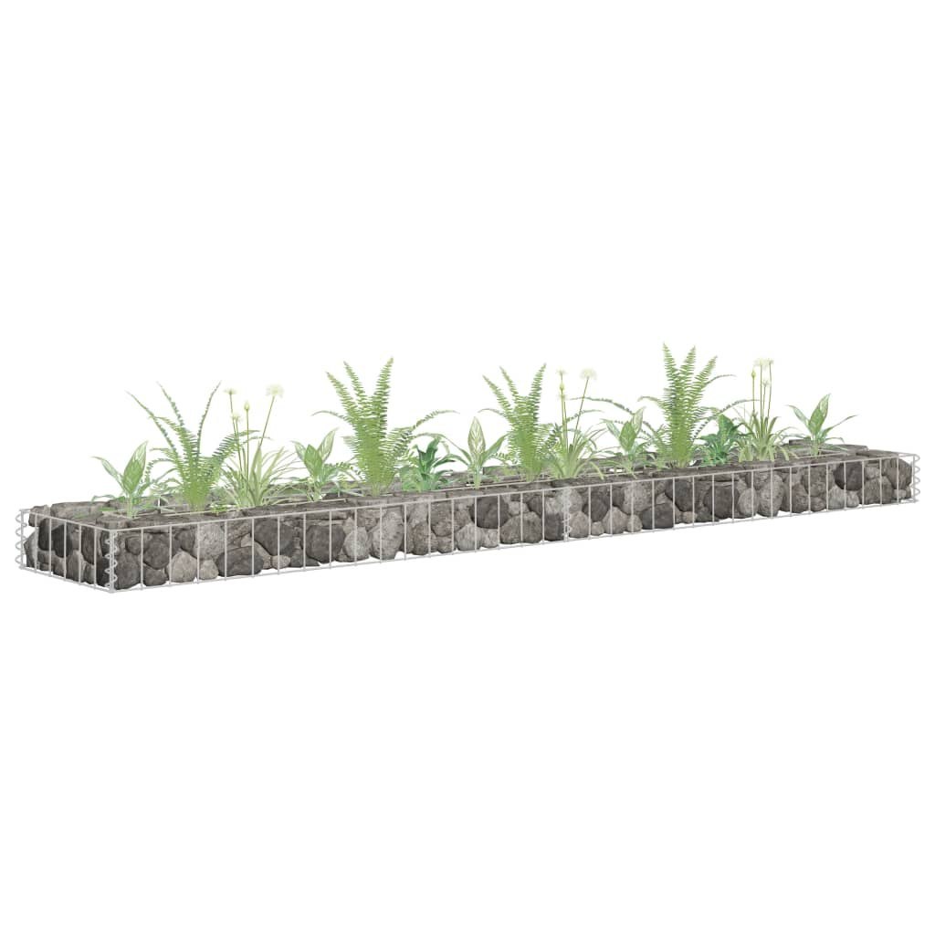 Podwyższona donica gabionowa, galwanizowana stal, 180x30x10 cm Lumarko!