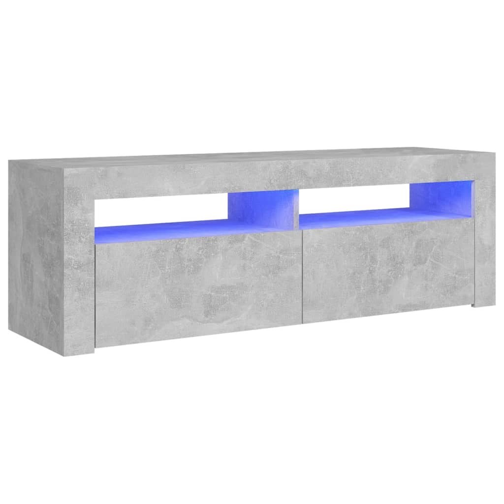 Szafka pod TV z oświetleniem LED, szarość betonu, 120x35x40 cm Lumarko!