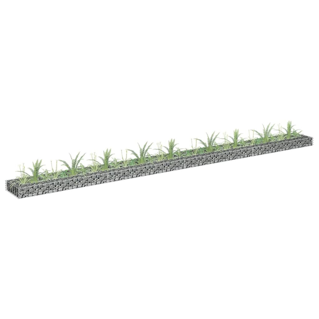 Podwyższona donica gabionowa, galwanizowana stal, 360x30x10 cm Lumarko!