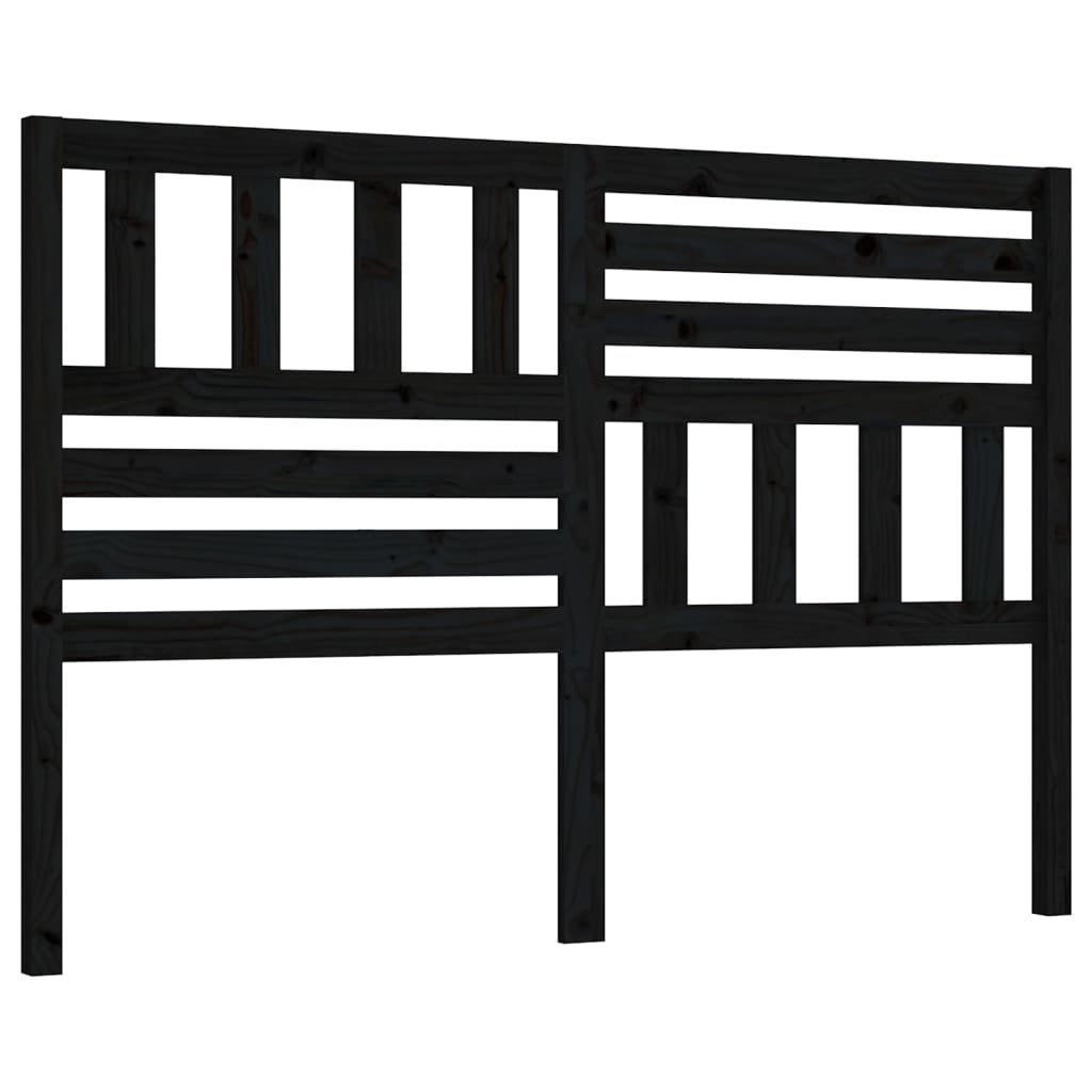 Wezgłowie łóżka, czarne, 146x4x100 cm, lite drewno sosnowe Lumarko!