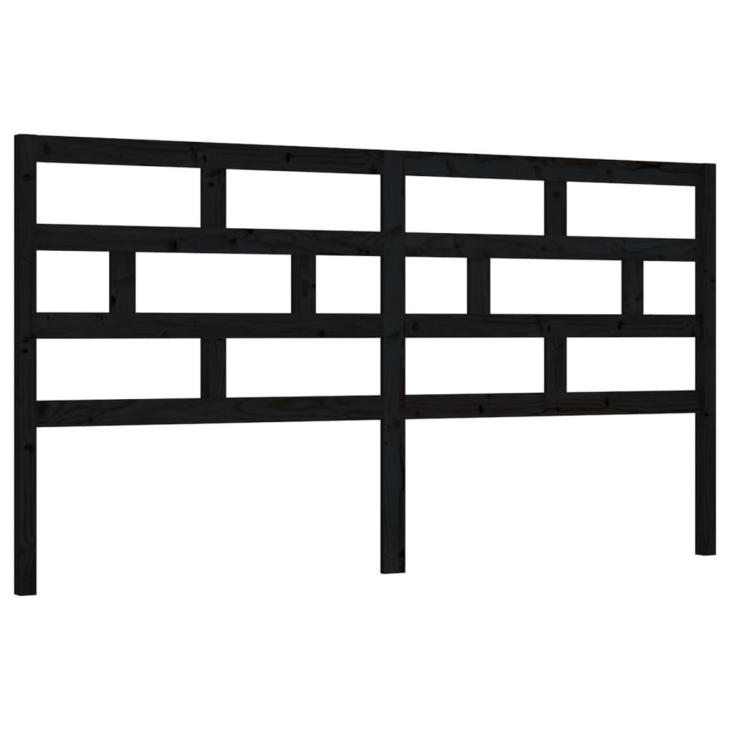 Wezgłowie łóżka, czarne, 186x4x100 cm, lite drewno sosnowe Lumarko!