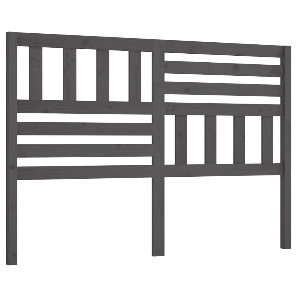 Wezgłowie łóżka, szare, 126x4x100 cm, lite drewno sosnowe Lumarko!