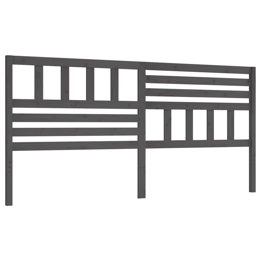 Wezgłowie łóżka, szare, 206x4x100 cm, lite drewno sosnowe Lumarko!