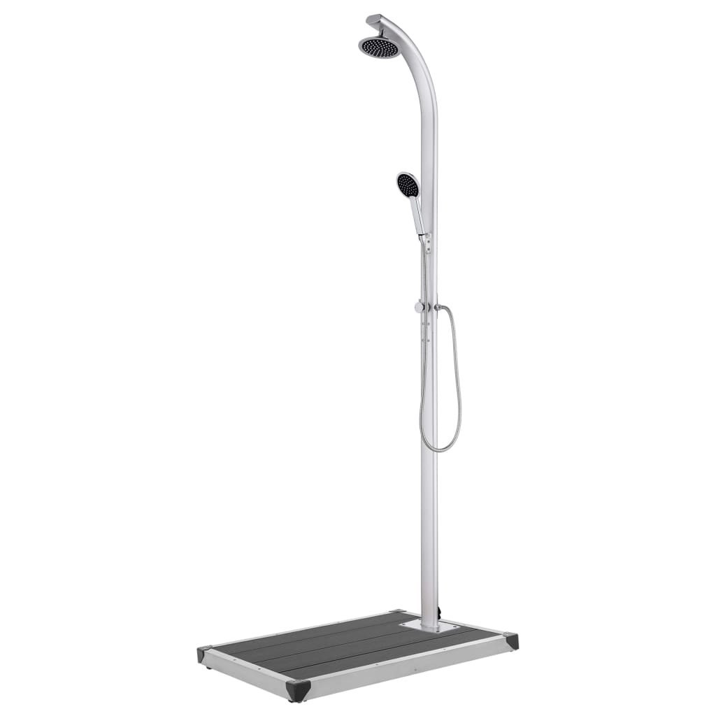 Prysznic ogrodowy z szarą podstawą, 220 cm, aluminium Lumarko!