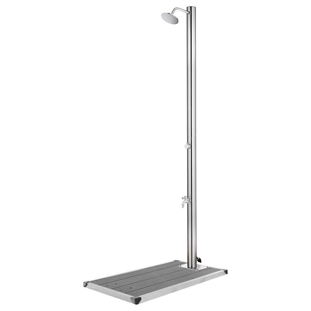 Prysznic ogrodowy z szarą podstawą, 220 cm, stal nierdzewna Lumarko!