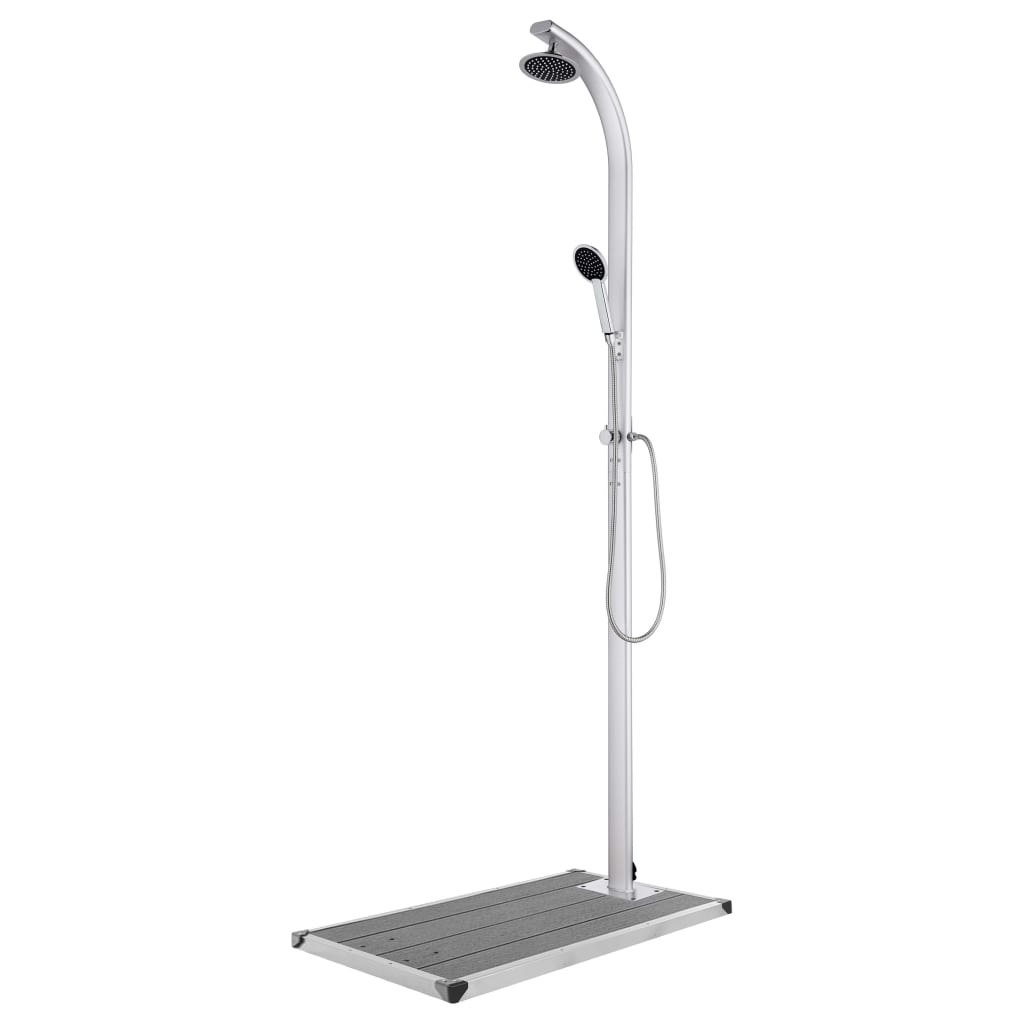 Prysznic ogrodowy z szarą podstawą, 220 cm, aluminium Lumarko!