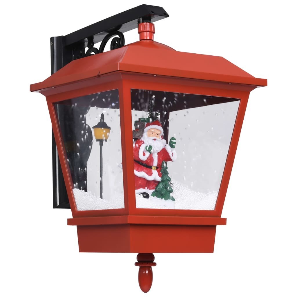 Latarnia świąteczna LED z Mikołajem, czerwona, 40x27x45 cm Lumarko!