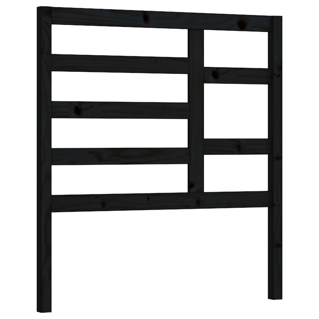 Wezgłowie łóżka, czarne, 106x4x104 cm, lite drewno sosnowe Lumarko!