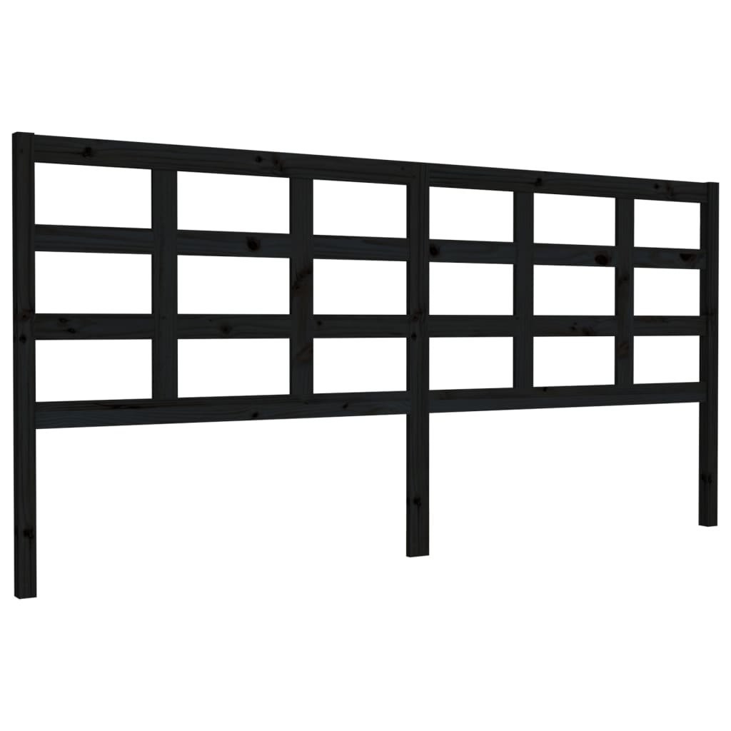 Wezgłowie łóżka, czarne, 205,5x4x100 cm, lite drewno sosnowe Lumarko!