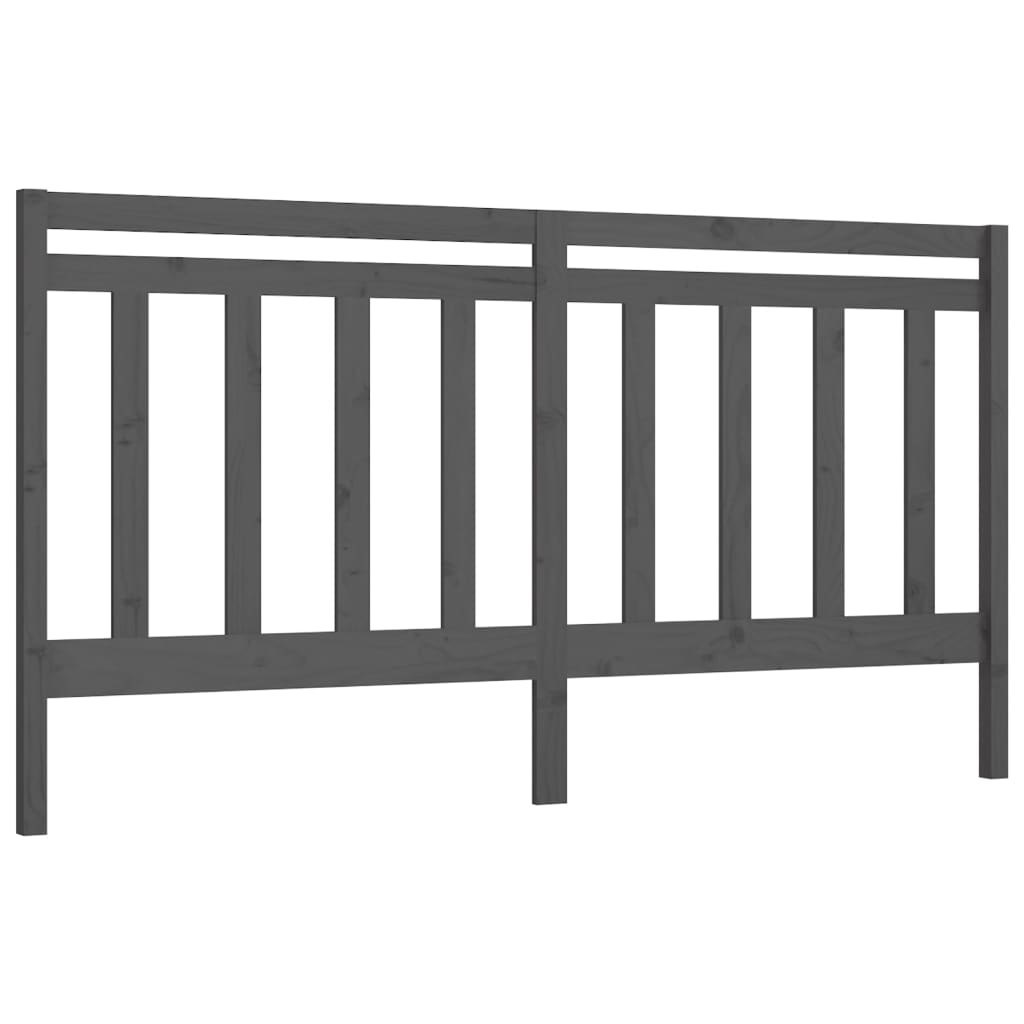 Wezgłowie łóżka, szare, 206x4x100 cm, lite drewno sosnowe Lumarko!