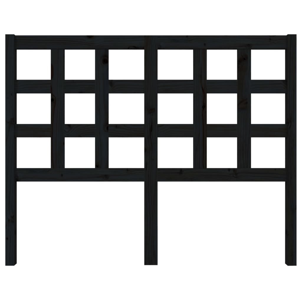 Wezgłowie łóżka, czarne, 125,5x4x100 cm, lite drewno sosnowe Lumarko!