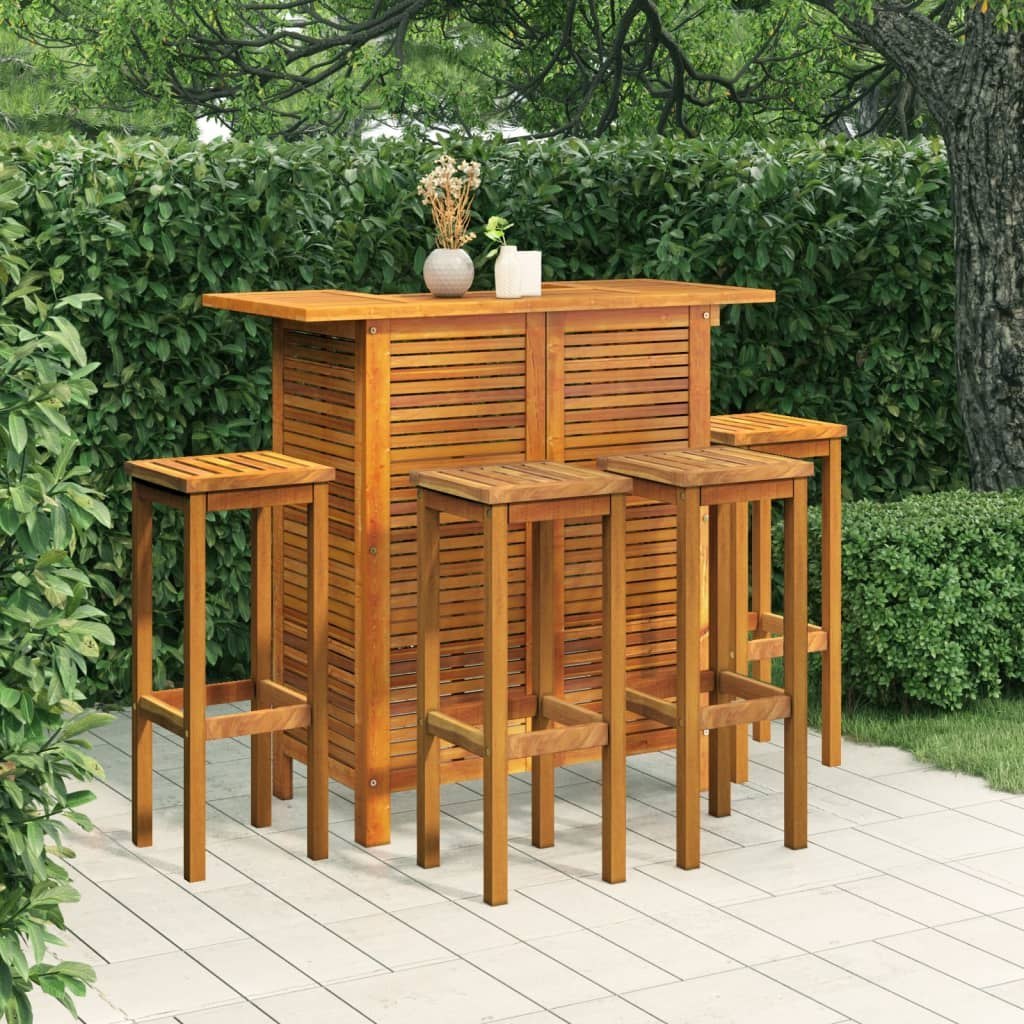 5-cz. zestaw barowych mebli ogrodowych, lite drewno akacjowe Lumarko!