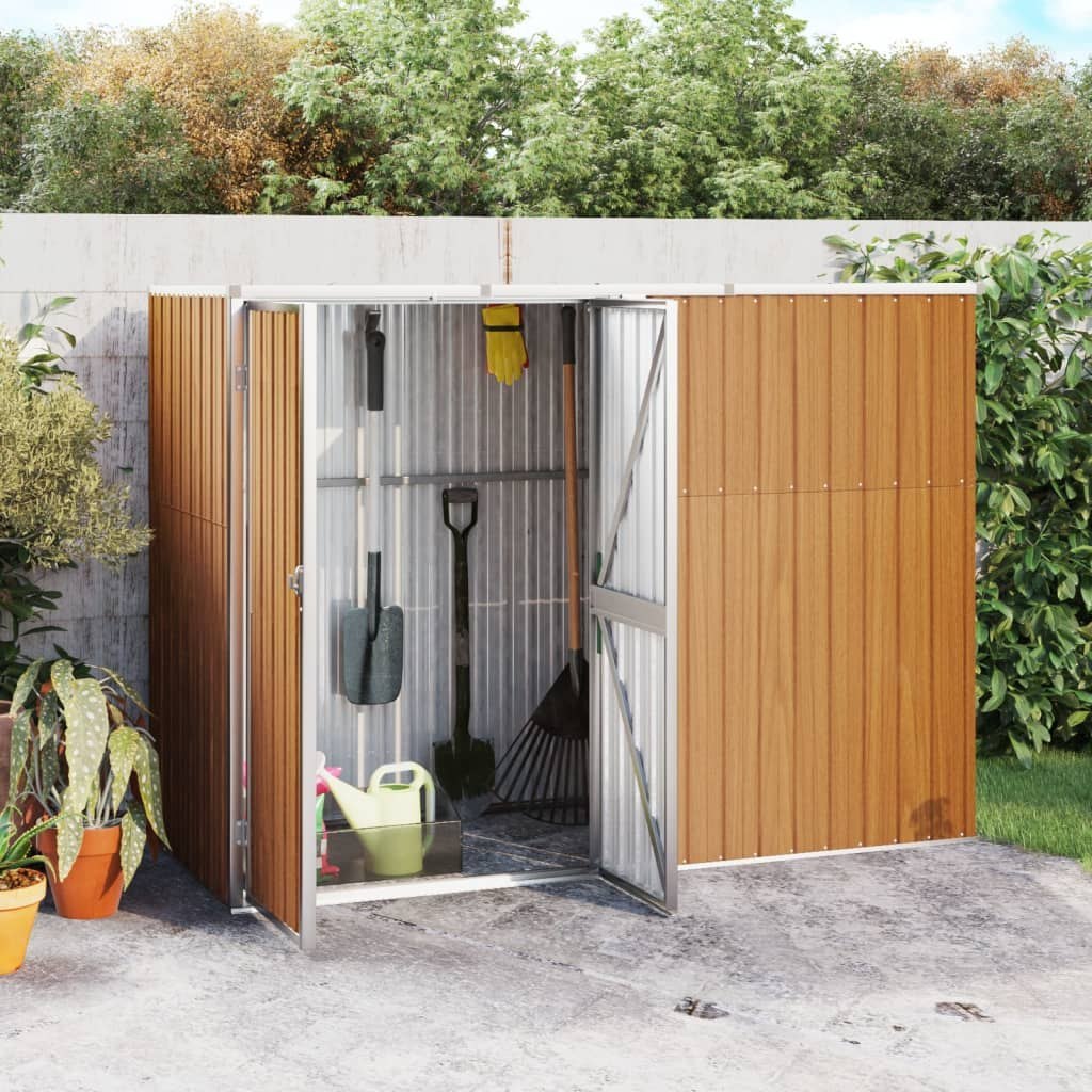 Szopa ogrodowa, brązowa, 225x89x161 cm, stal galwanizowana Lumarko!