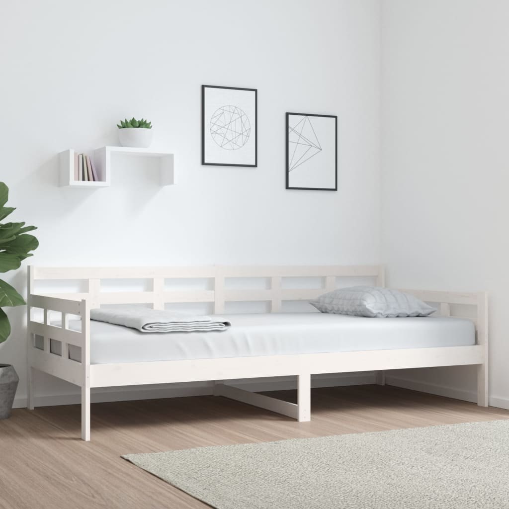 Łóżko dzienne, białe, lite drewno sosnowe, 90x200 cm Lumarko!