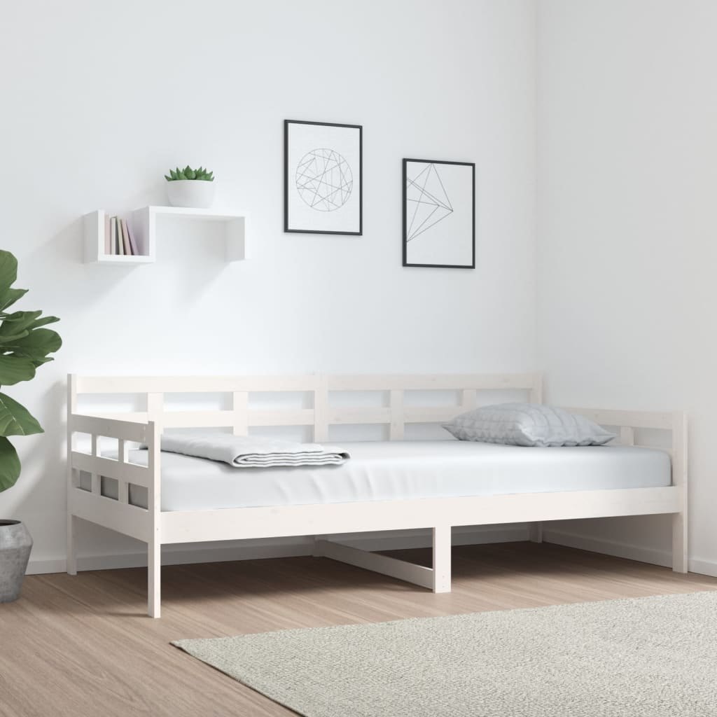 Łóżko dzienne, białe, lite drewno sosnowe, 90x190 cm Lumarko!