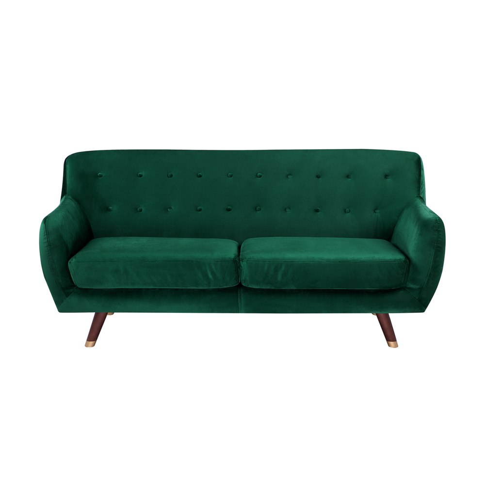 Sofa 3-osobowa Welurowa Zielona Bodo