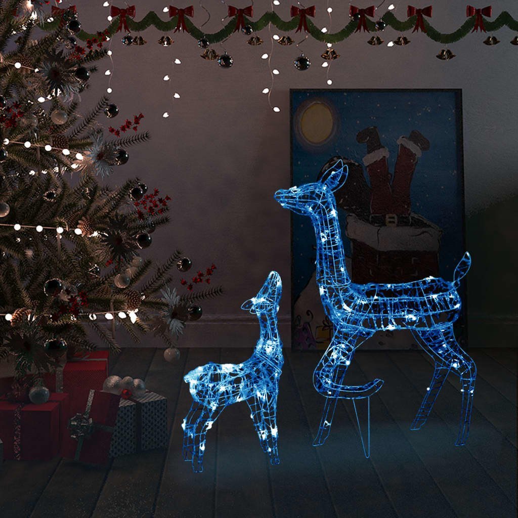 Świąteczne renifery, akrylowe, 160 niebieskich diod LED Lumarko!