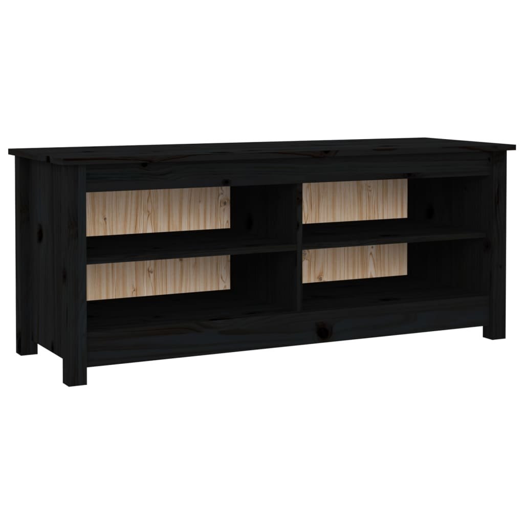 Szafka na buty, czarna, 110x38x45,5 cm, drewno sosnowe Lumarko!