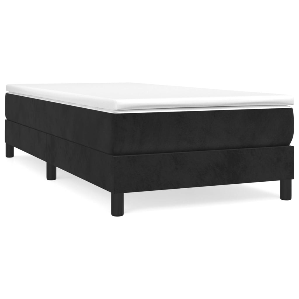 Łóżko kontynentalne, czarne, obite aksamitem, 100x200 cm Lumarko!
