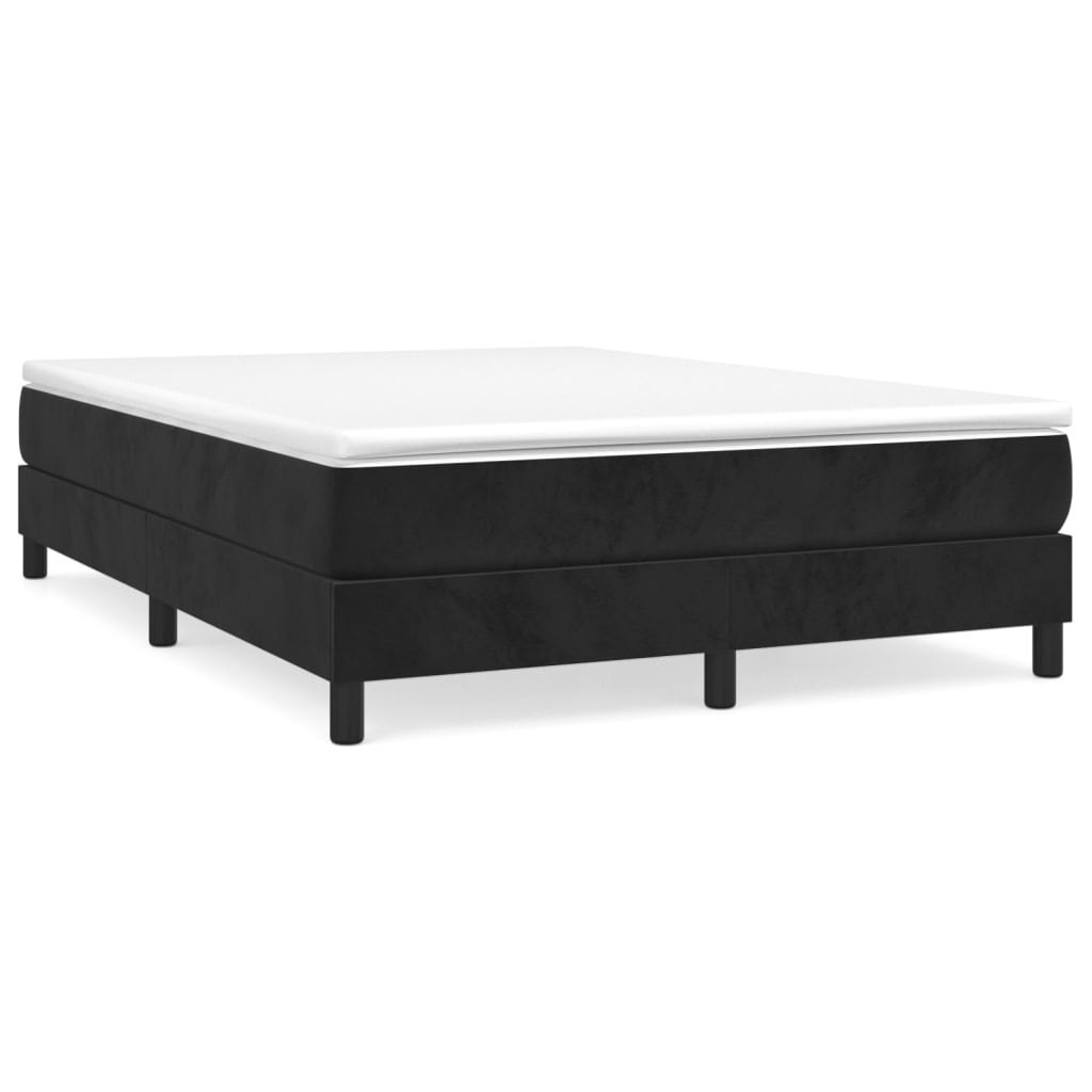 Łóżko kontynentalne, czarne, obite aksamitem, 140x190 cm Lumarko!