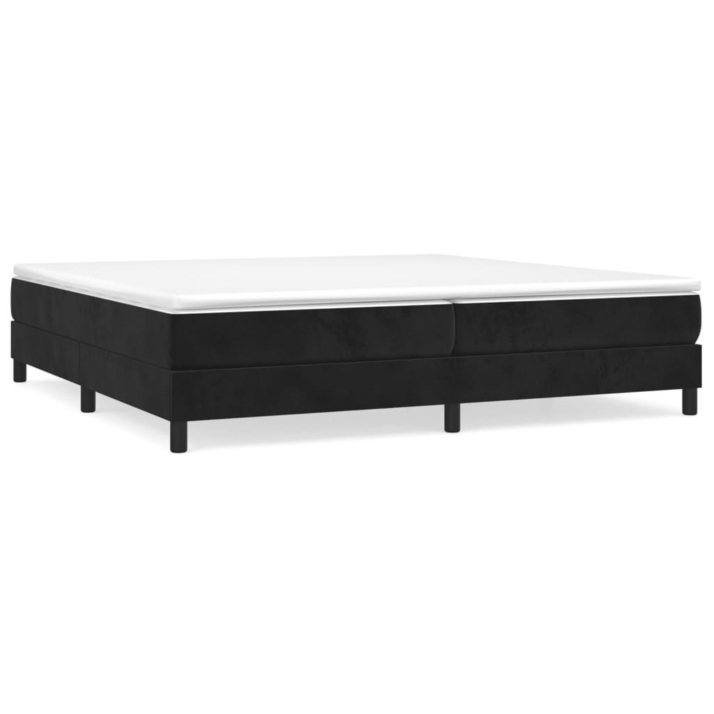 Łóżko kontynentalne, czarne, obite aksamitem, 200x200 cm Lumarko!