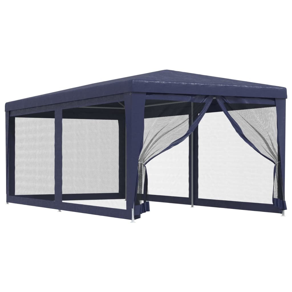 Namiot imprezowy z 6 ścianami z siatki, niebieski, 3x6 m, HDPE Lumarko!