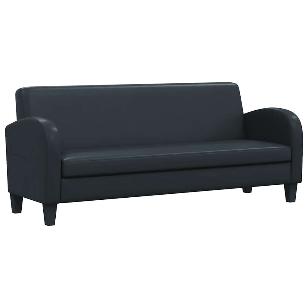 Sofa 3-osobowa, sztuczna skóra, czarna Lumarko!