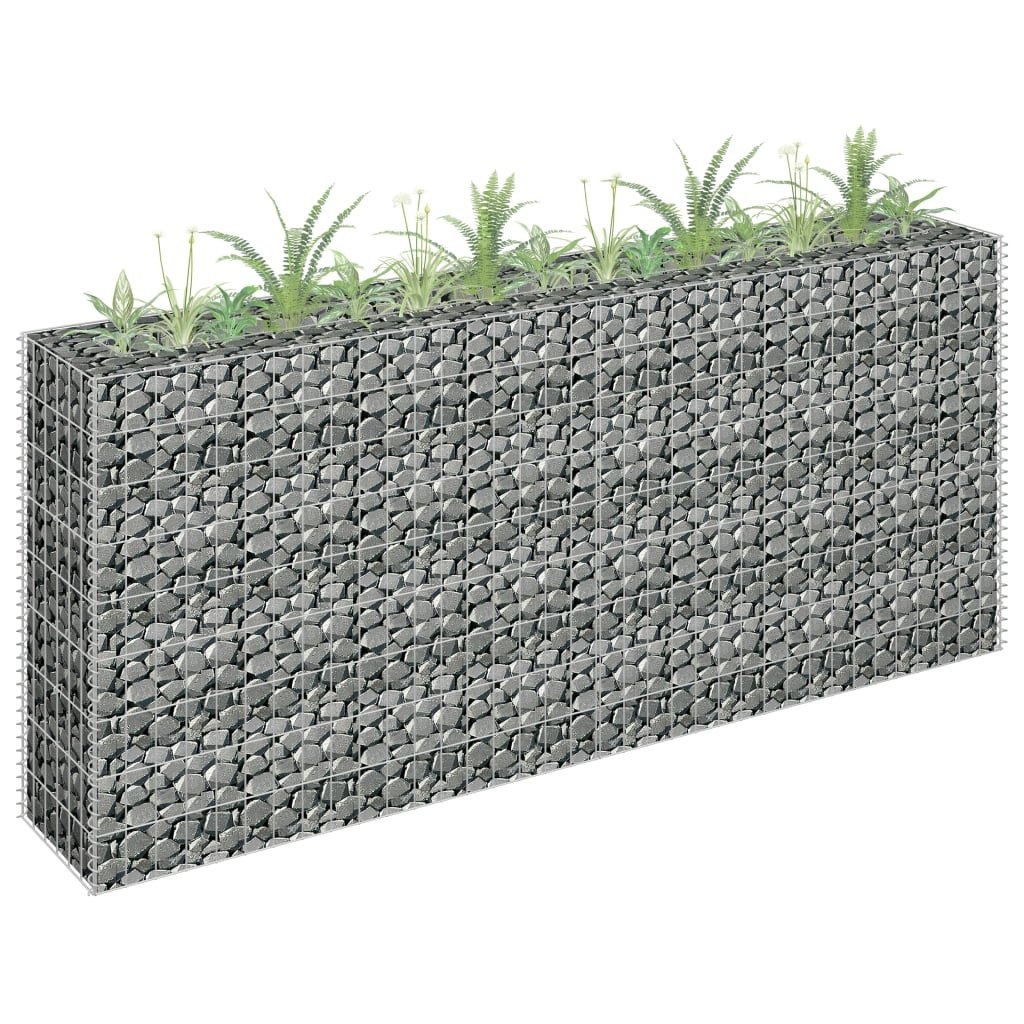 Podwyższona donica gabionowa, galwanizowana stal, 180x30x90 cm Lumarko!