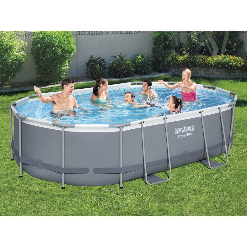 Owalny basen Power Steel z zestawem, 488 x 305 x 107 cm Lumarko!