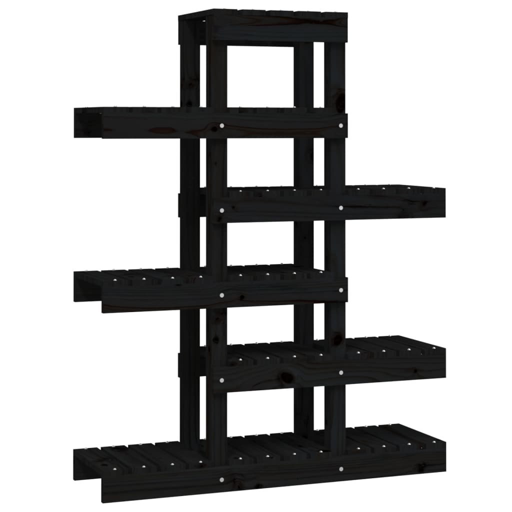Kwietnik, czarny, 85x25x109,5 cm, lite drewno sosnowe Lumarko!