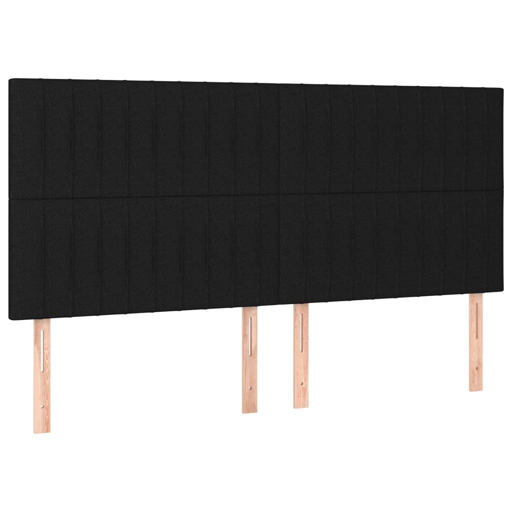 Zagłówki do łóżka, 4 szt., czarny, 100x5x78/88 cm, tkanina Lumarko!