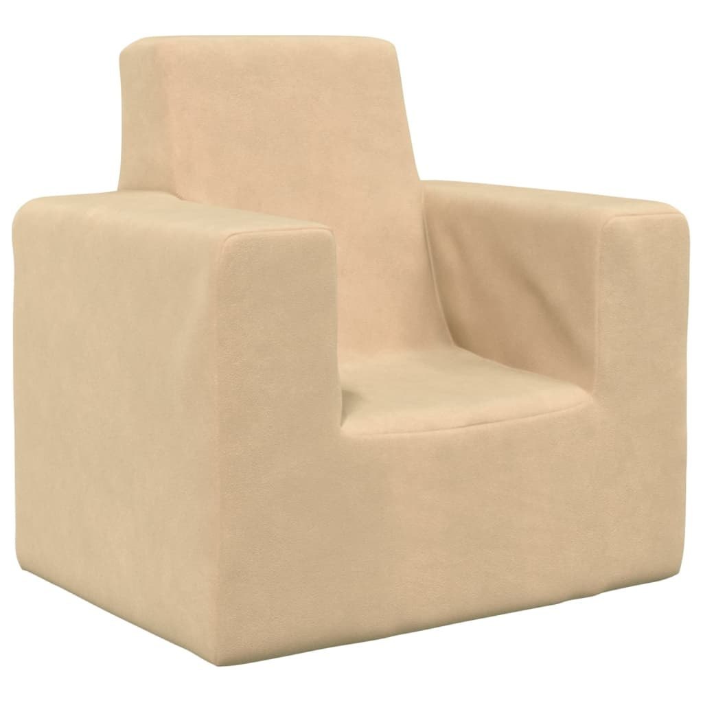 Sofa dziecięca, kremowa, miękki plusz Lumarko!