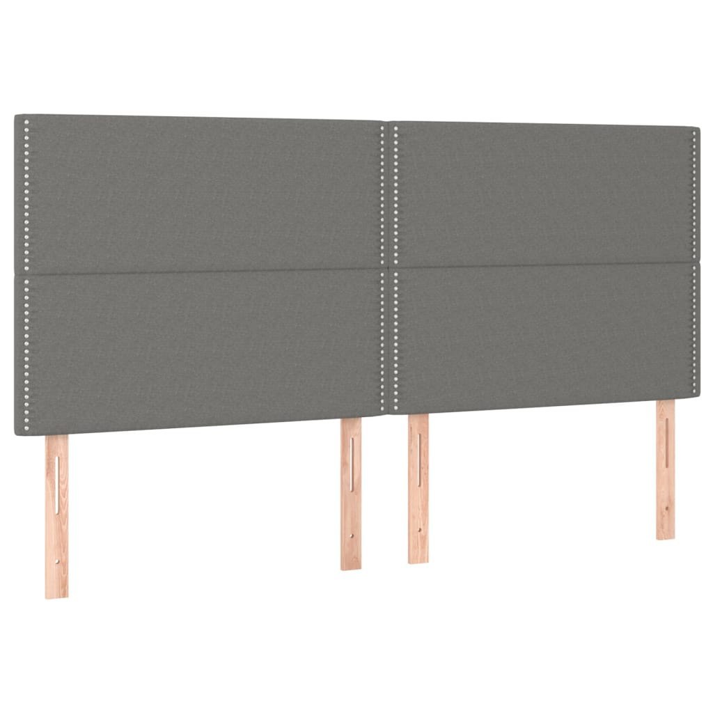 Zagłówki do łóżka, 4 szt., ciemnoszary, 100x5x78/88 cm, tkanina Lumarko!