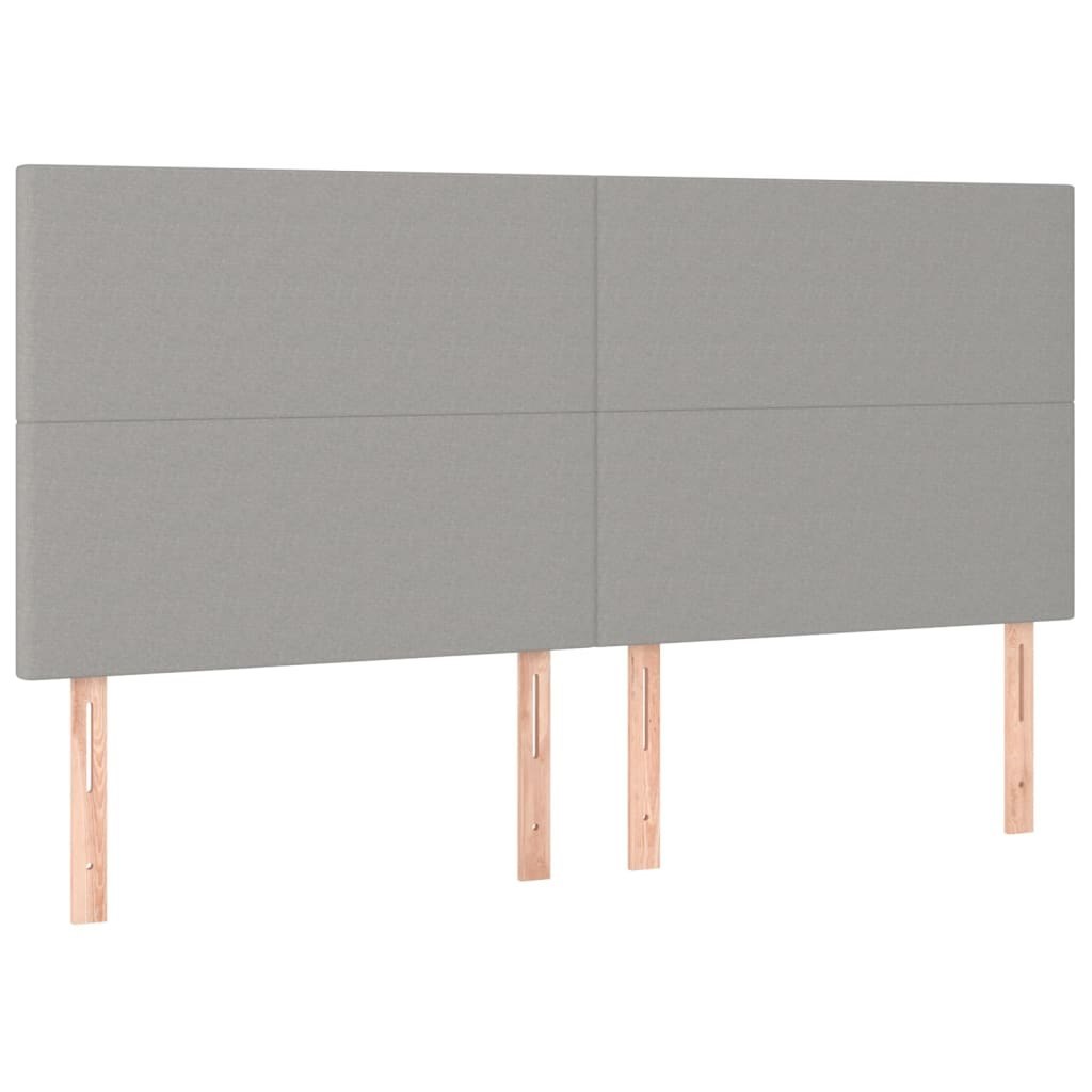 Zagłówki do łóżka, 4 szt., jasnoszary, 100x5x78/88 cm, tkanina Lumarko!