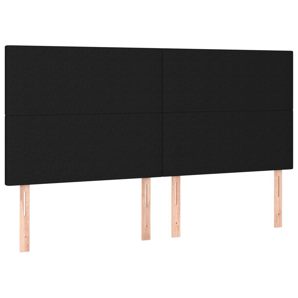 Zagłówki do łóżka, 4 szt., czarny, 100x5x78/88 cm, tkanina Lumarko!