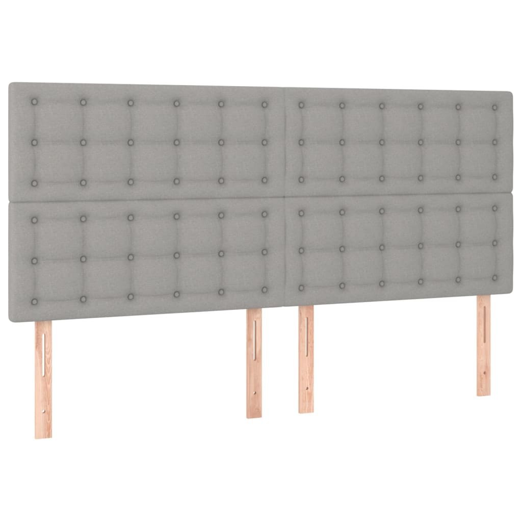 Zagłówki do łóżka, 4 szt., jasnoszary, 100x5x78/88 cm, tkanina Lumarko!
