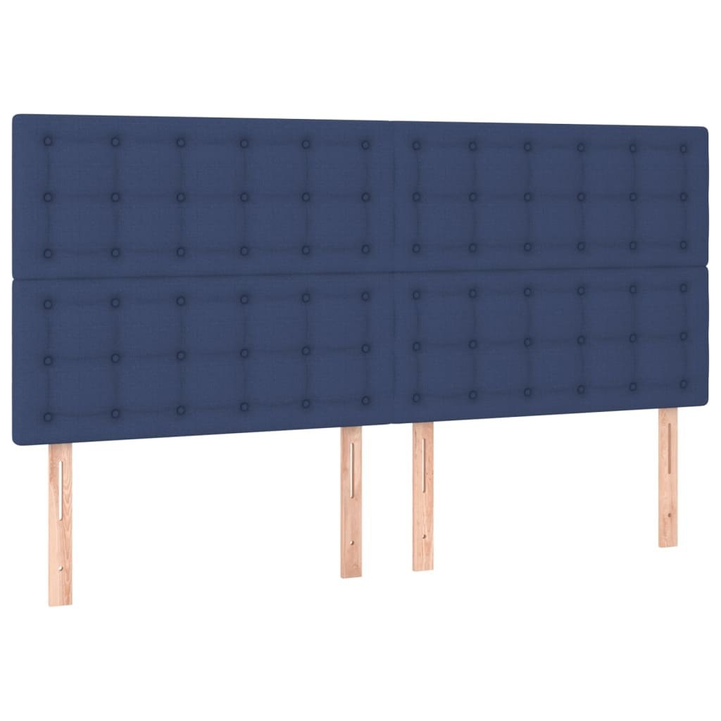 Zagłówki do łóżka, 4 szt., niebieskie, 100x5x78/88 cm, tkanina Lumarko!