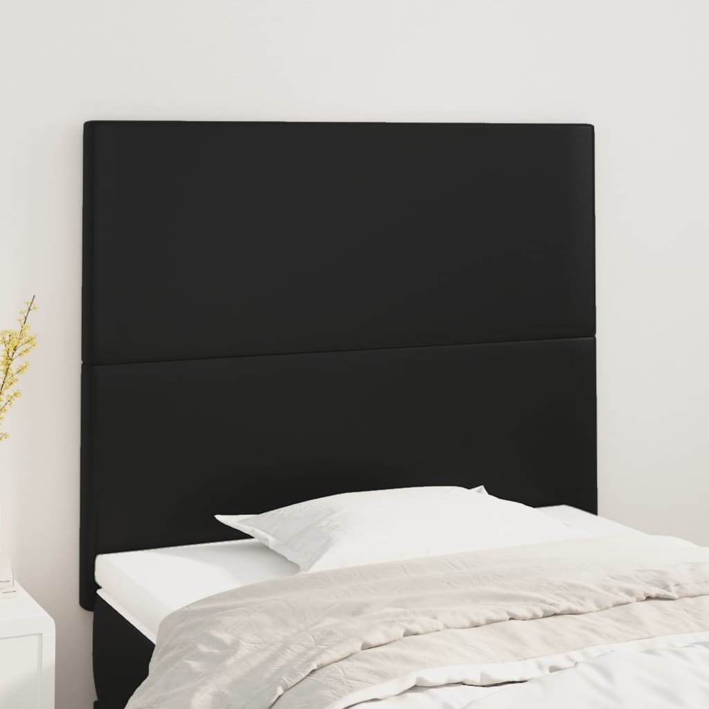 Zagłówki do łóżka, 2 szt, czarny, 100x5x78/88cm, sztuczna skóra Lumarko!