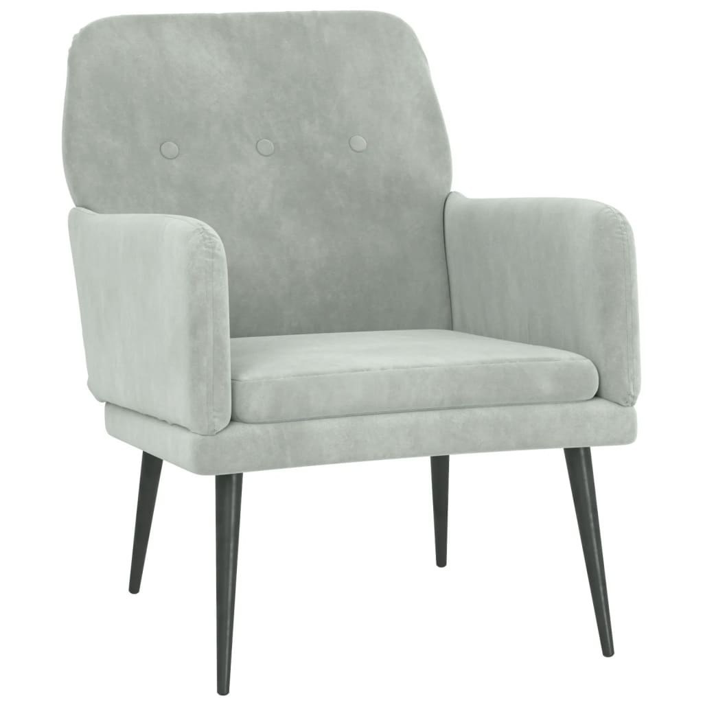 Fotel, jasnoszary, 62x79x79 cm, obity aksamitem Lumarko!