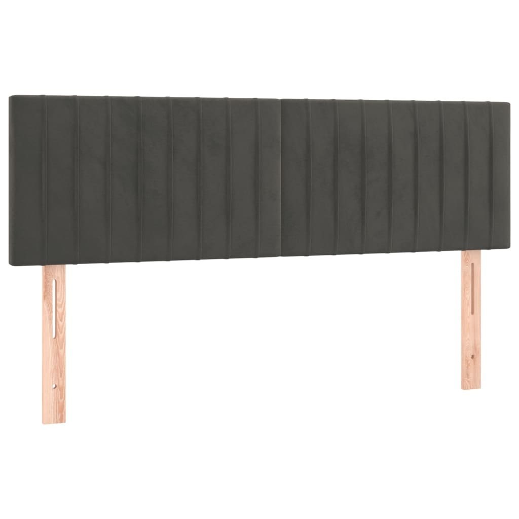 Zagłówki do łóżka, 2 szt., ciemnoszare, 72x5x78/88 cm, aksamit Lumarko!