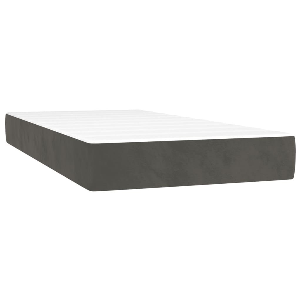 Materac kieszeniowy, ciemnoszary, 100x200x20 cm, aksamit Lumarko!