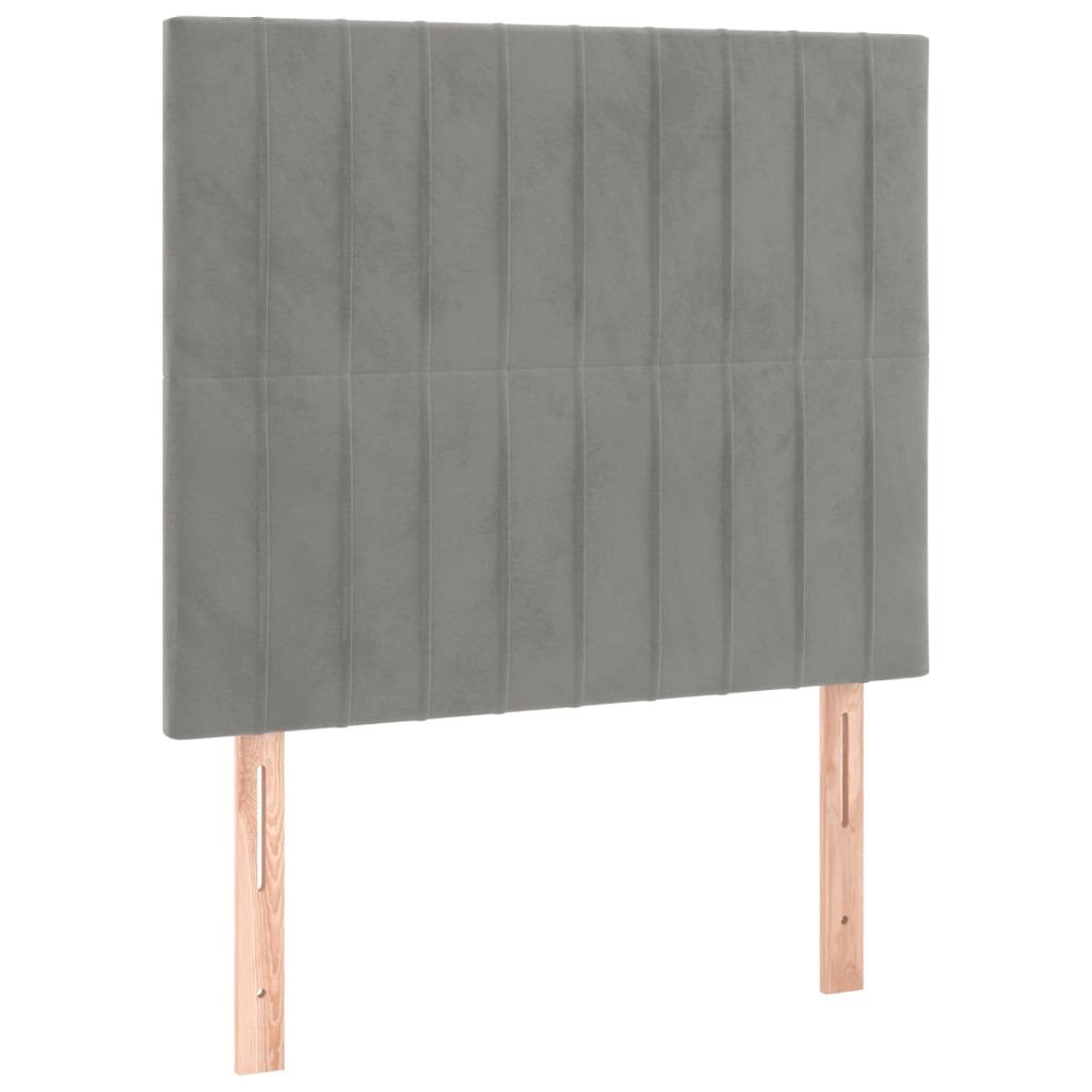 Zagłówki do łóżka, 2 szt., jasnoszary, 100x5x78/88cm, aksamitny Lumarko!