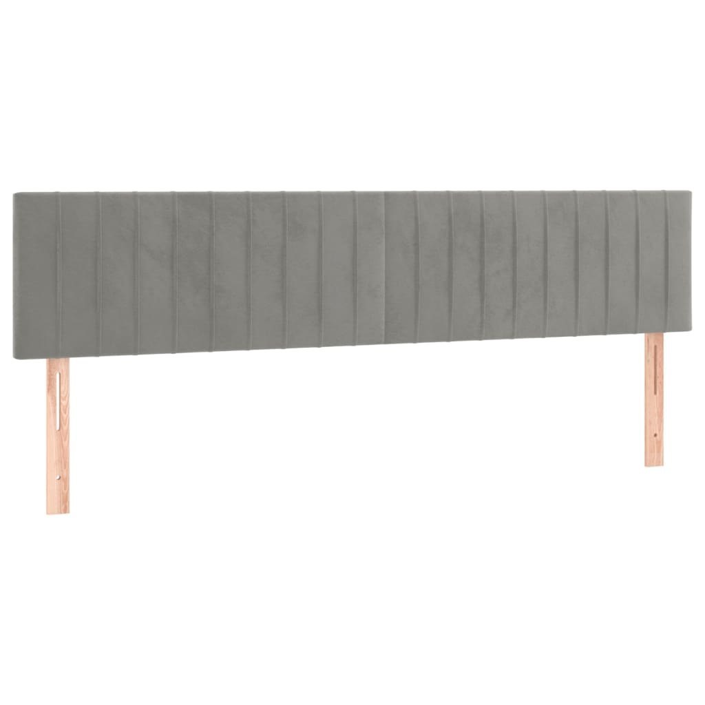 Zagłówki do łóżka, 2 szt., jasnoszary, 100x5x78/88cm, aksamitny Lumarko!
