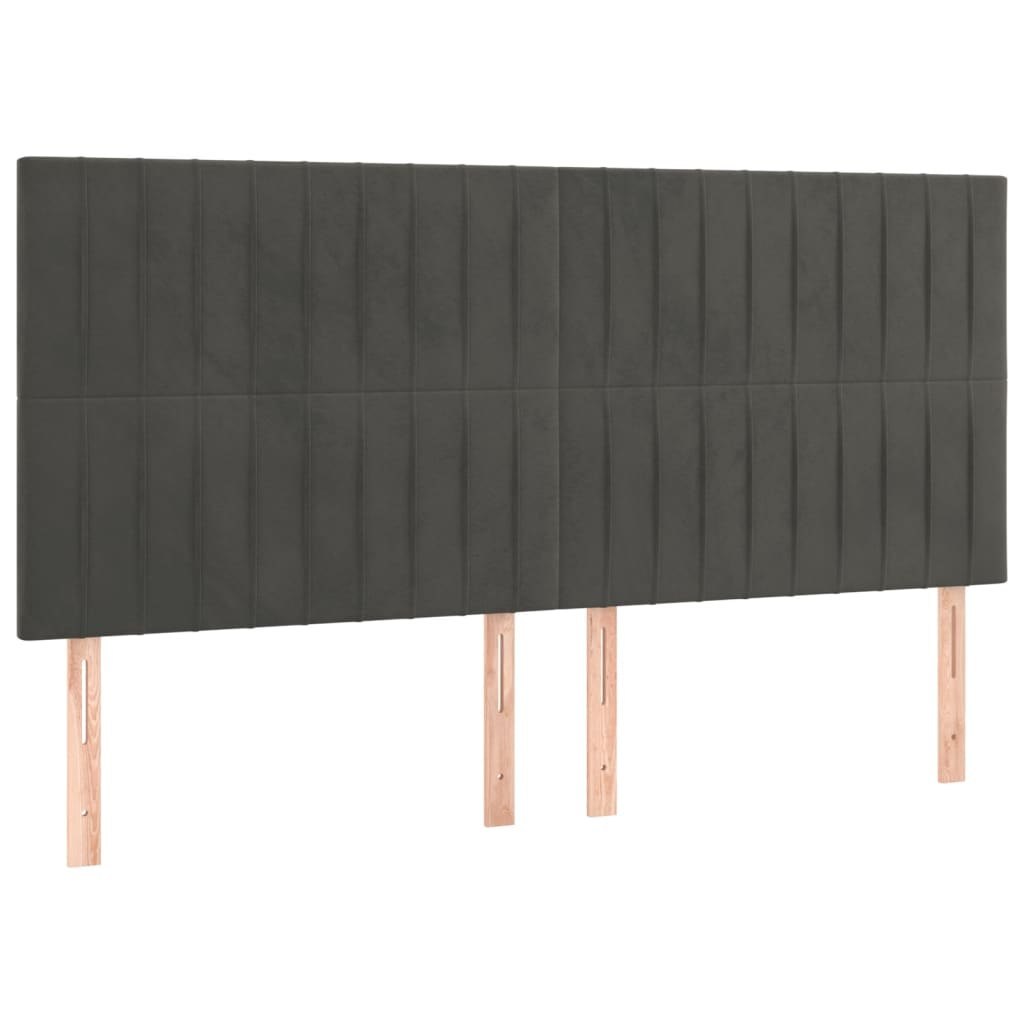 Zagłówki do łóżka, 4 szt, ciemnoszary, 100x5x78/88cm, aksamitny  Lumarko!