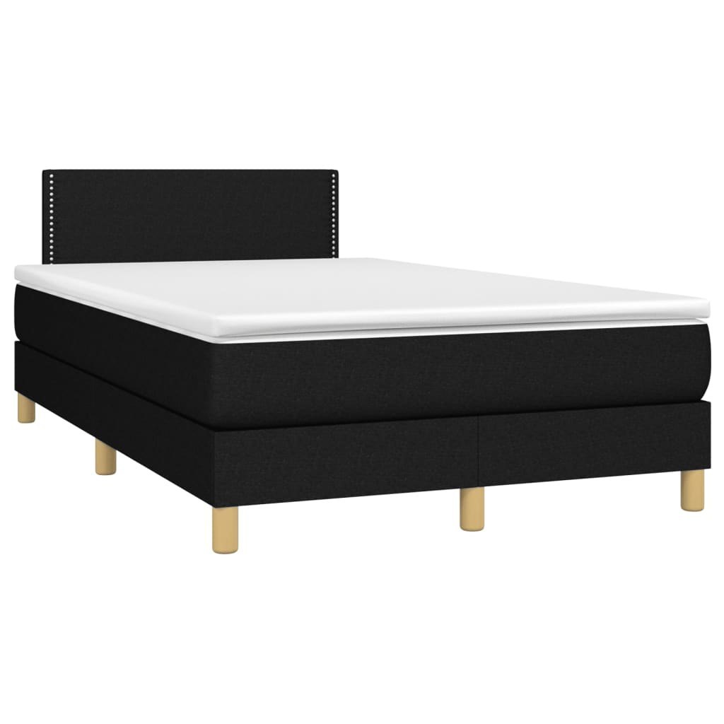 Łóżko kontynentalne z materacem, czarne, 120x200 cm, tkanina  Lumarko!