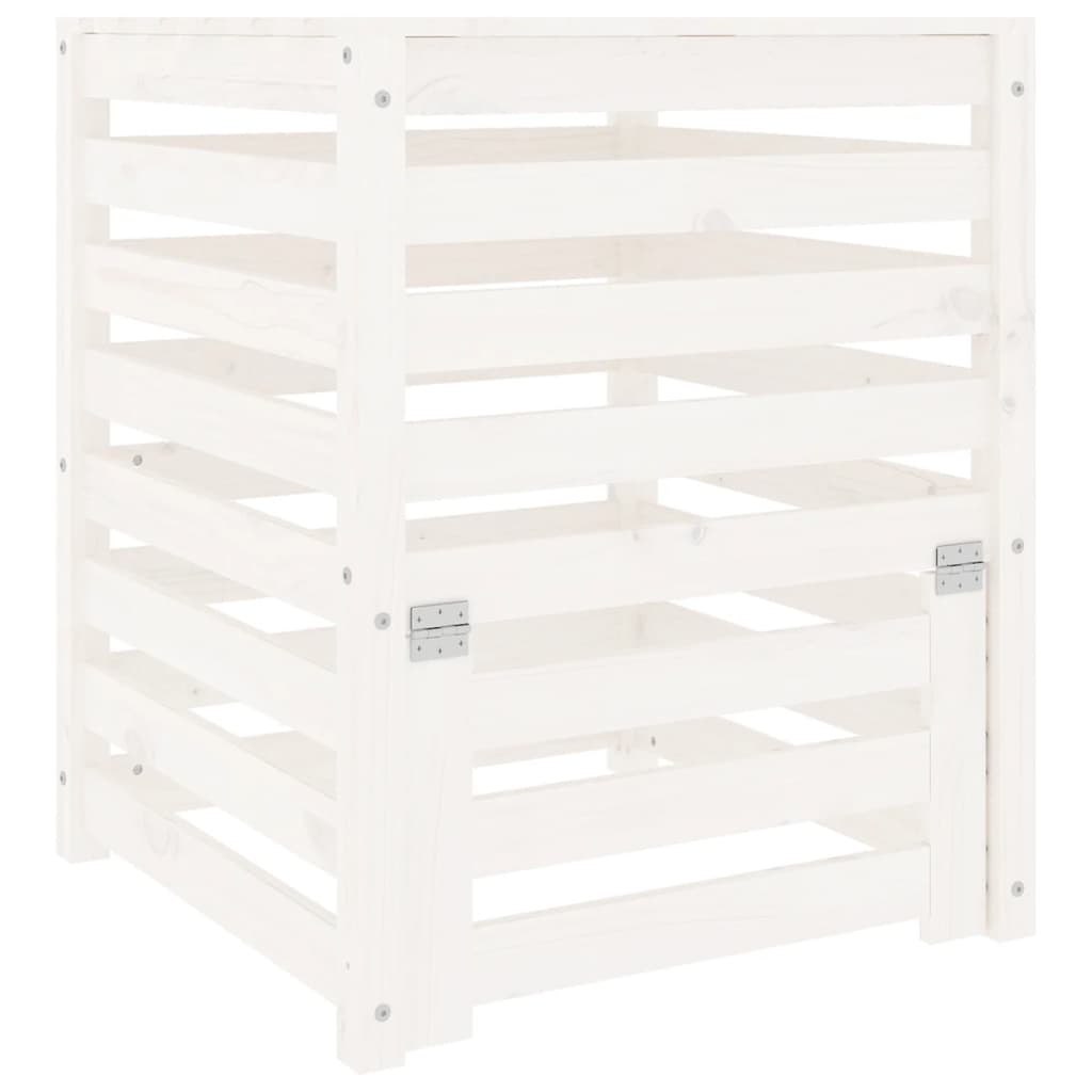 Kompostownik, biały, 63,5x63,5x77,5 cm, lite drewno sosnowe Lumarko!