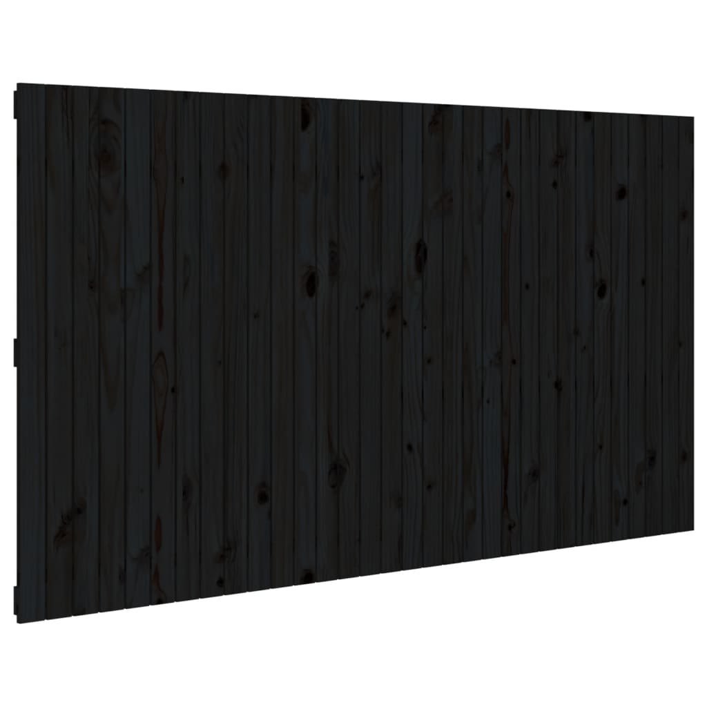 Wezgłowie łóżka, czarne, 204x3x110 cm, lite drewno sosnowe Lumarko!
